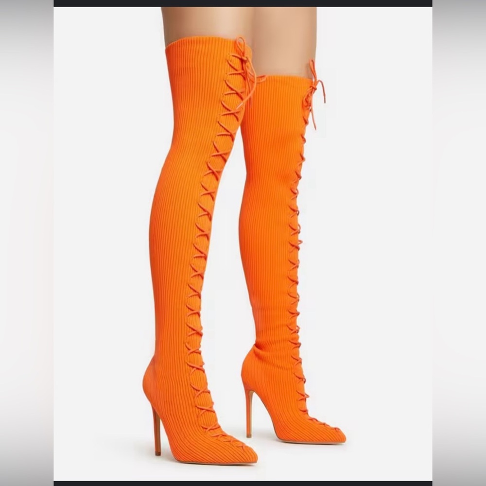 EGO sky high Orange heeled boots